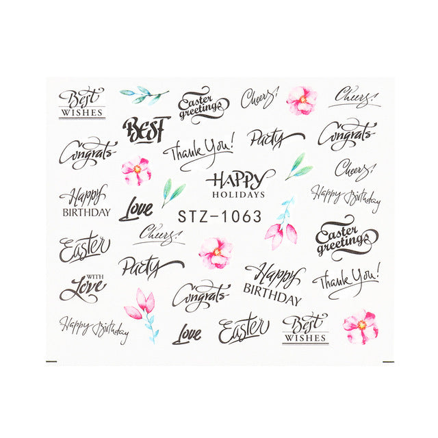 Personality Python Dark Letter Transfer Nail Sticker