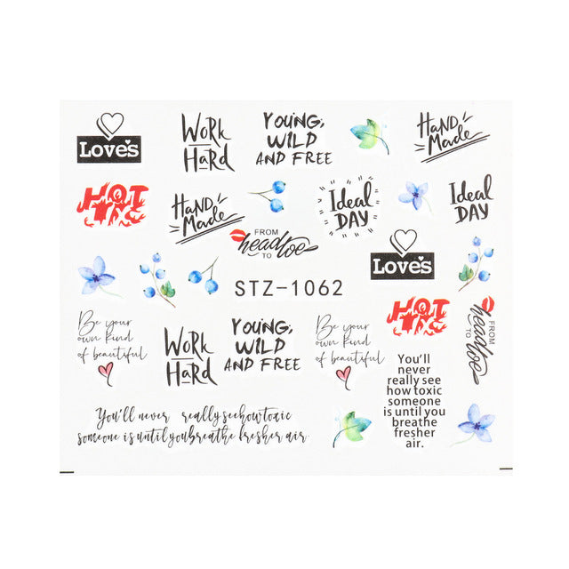 Personality Python Dark Letter Transfer Nail Sticker