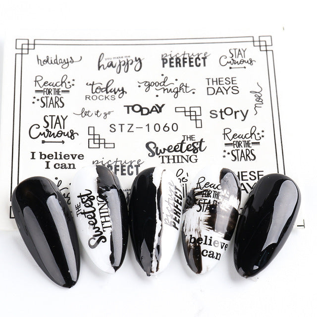 Personality Python Dark Letter Transfer Nail Sticker