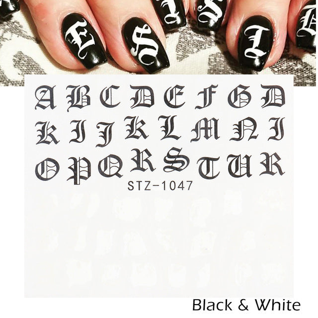 Personality Python Dark Letter Transfer Nail Sticker