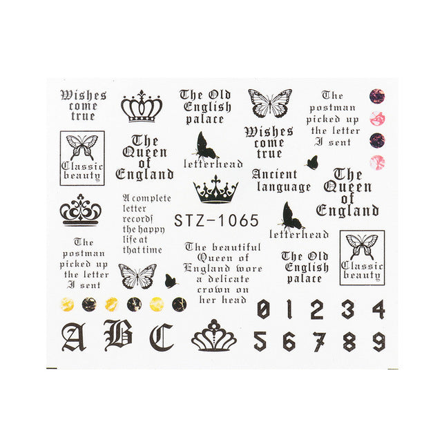 Personality Python Dark Letter Transfer Nail Sticker