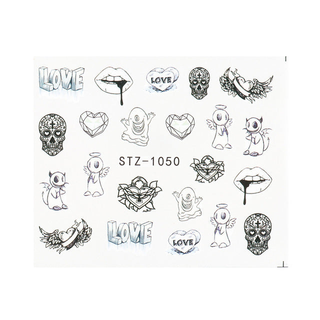 Personality Python Dark Letter Transfer Nail Sticker