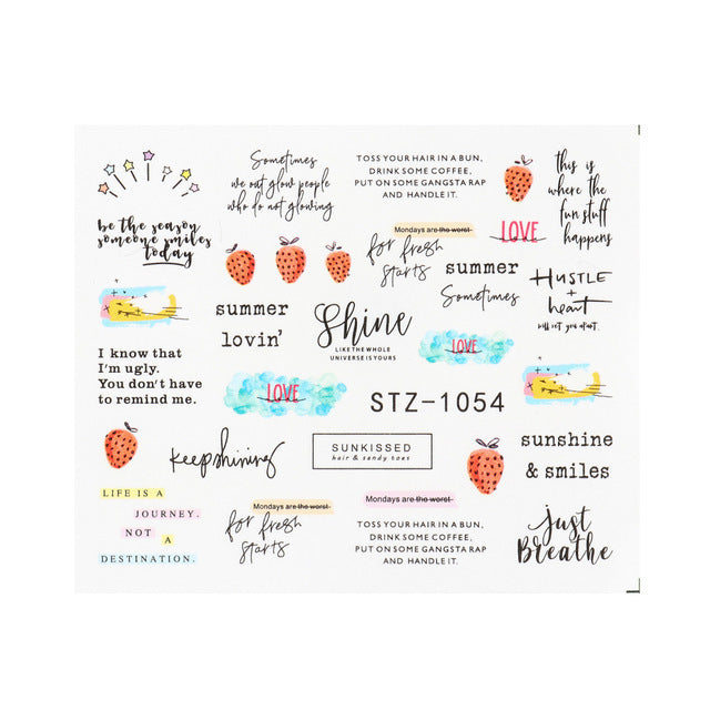 Personality Python Dark Letter Transfer Nail Sticker