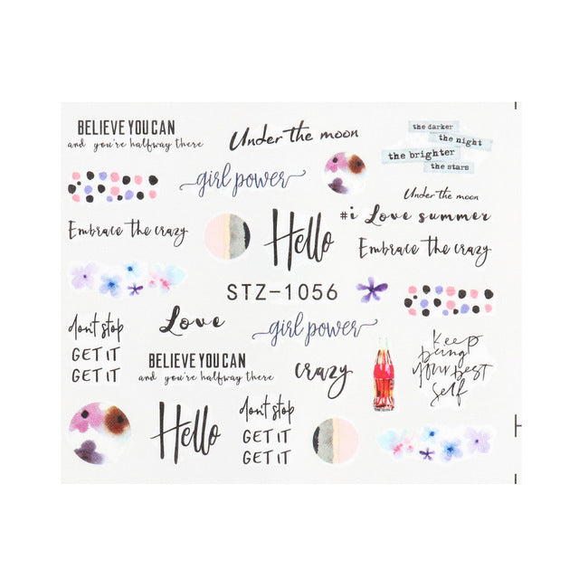 Personality Python Dark Letter Transfer Nail Sticker