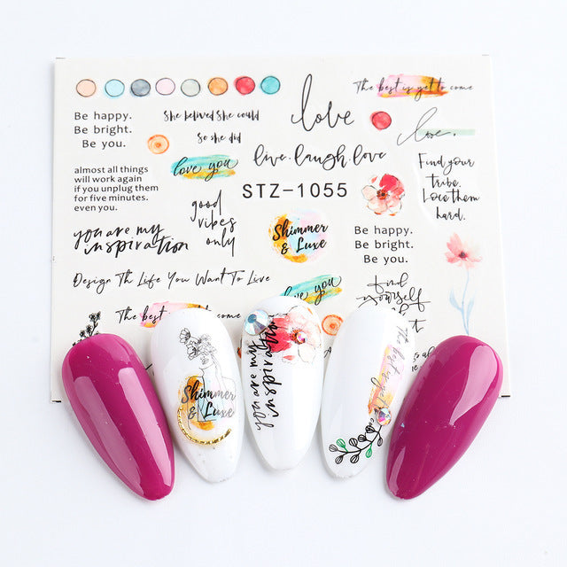 Personality Python Dark Letter Transfer Nail Sticker