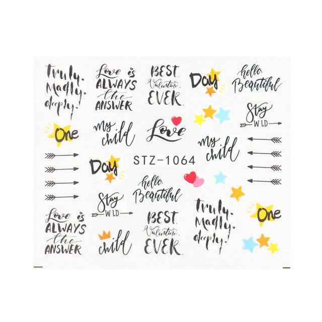 Personality Python Dark Letter Transfer Nail Sticker
