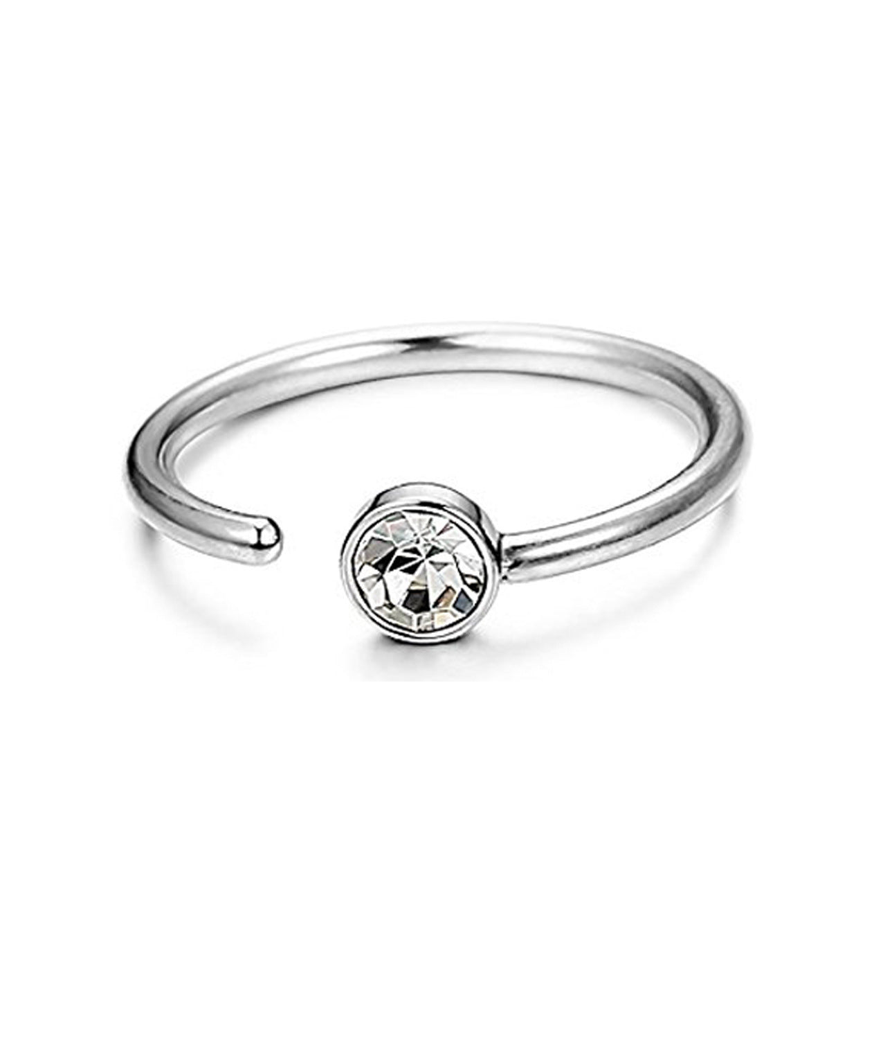Human Body Piercing C-Shaped Stainless Steel Rhinestone Nose Ring