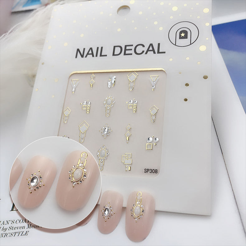 3D Bronzing Imitation Diamond Epoxy Nail Decal