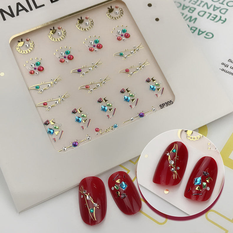 3D Bronzing Imitation Diamond Epoxy Nail Decal
