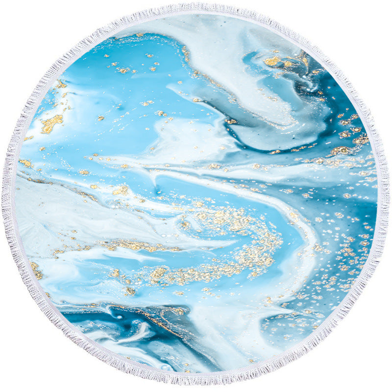 Factory Direct Supply Of Round Printed Beach Towels, Microfiber Shawls, Beach Towels, Flow Gold Series CanBe Customized