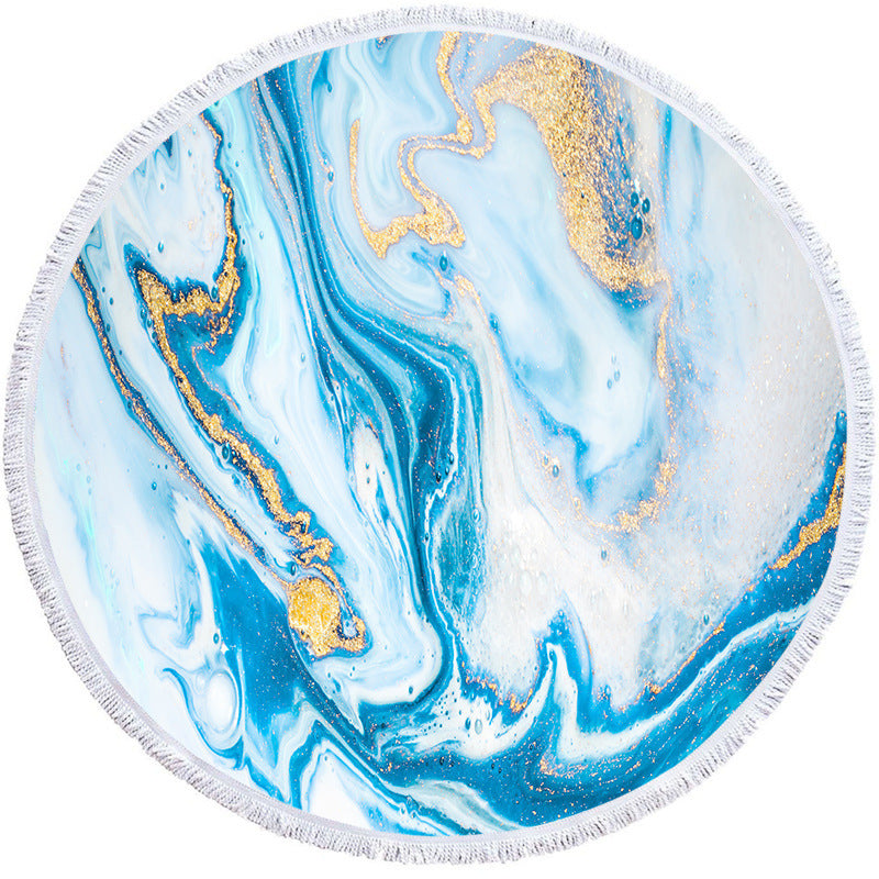 Factory Direct Supply Of Round Printed Beach Towels, Microfiber Shawls, Beach Towels, Flow Gold Series CanBe Customized