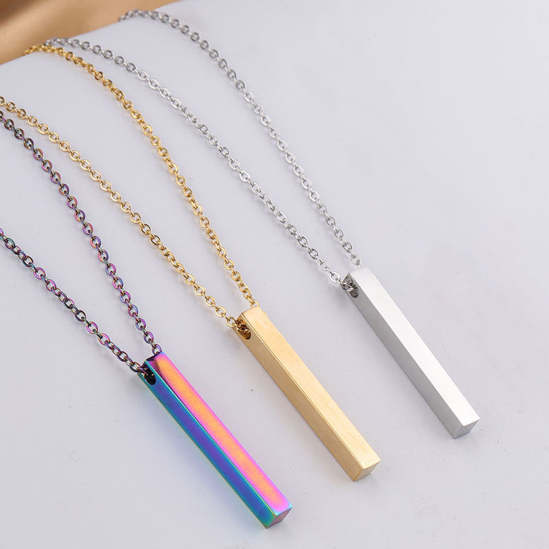 Fashion Simple Pendant Necklace for Men Women Stainless Steel Geometric Interlocking Chain Choker Male Jewelry Accessories Gifts