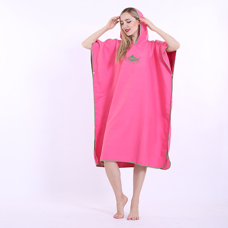 Microfiber Absorbent Cloak Can Wear Beach Towels