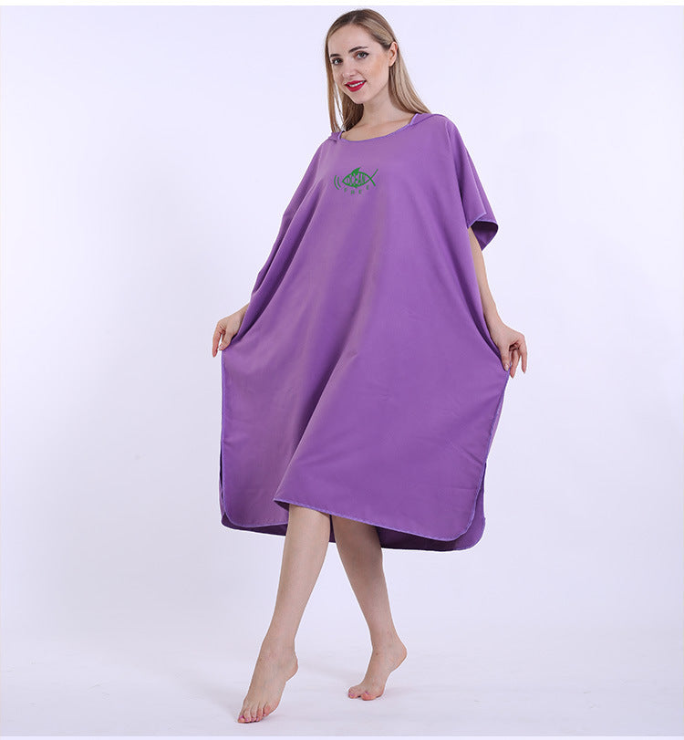 Microfiber Absorbent Cloak Can Wear Beach Towels