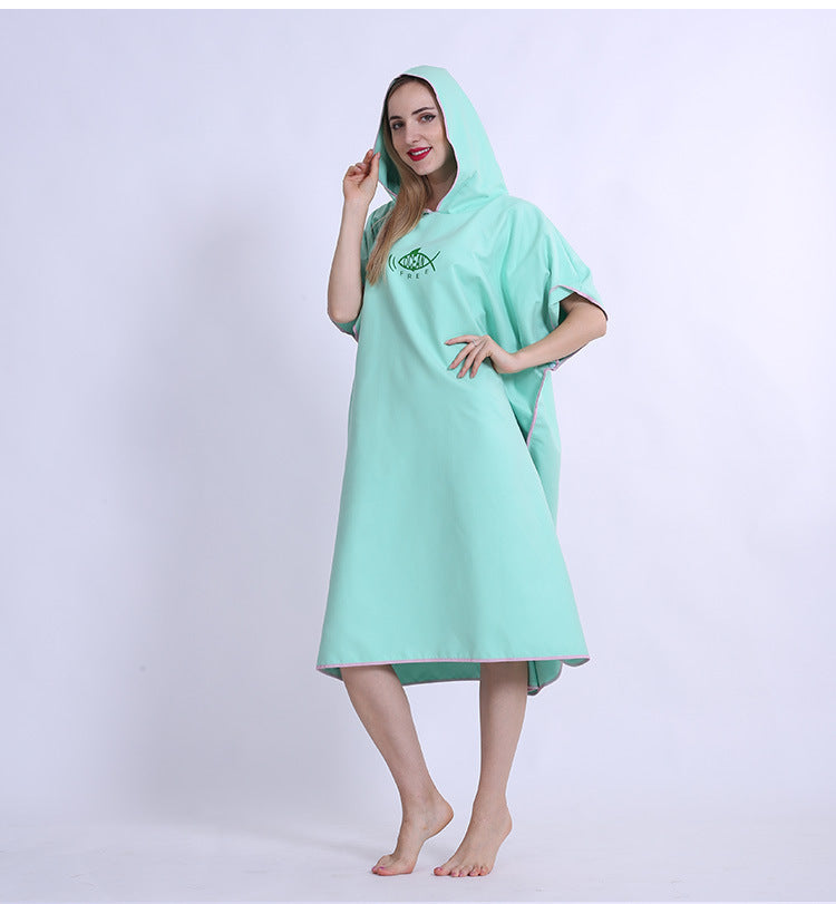 Microfiber Absorbent Cloak Can Wear Beach Towels