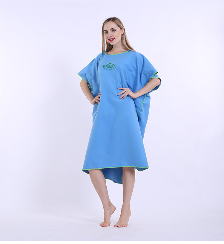 Microfiber Absorbent Cloak Can Wear Beach Towels