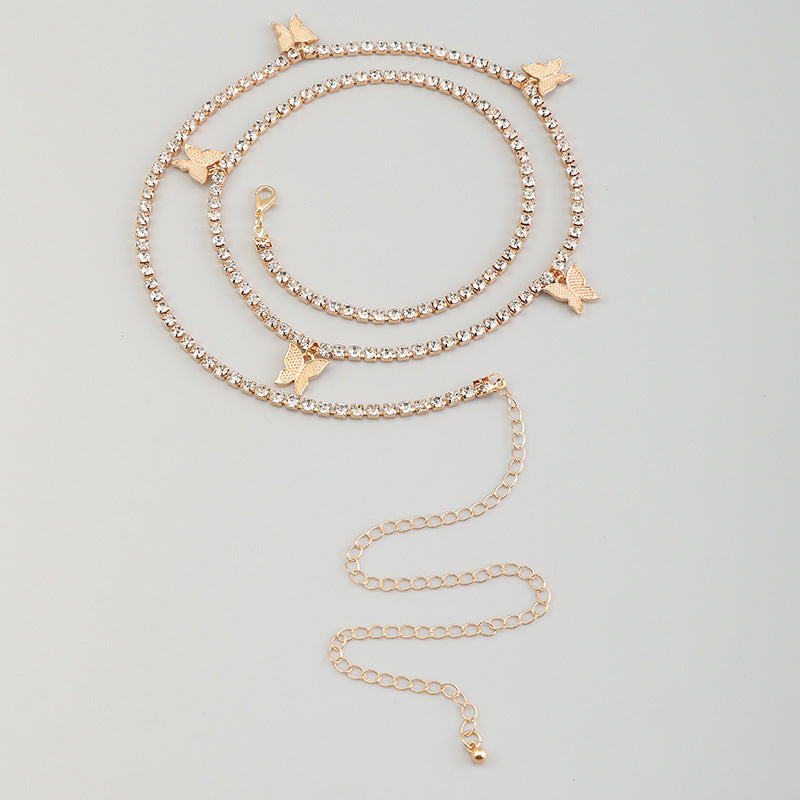 Fashion Sexy Butterfly Body Chain Belly Waist Chain for Women Summer Beach Trend Jewelry Accessories Belt Party Gift