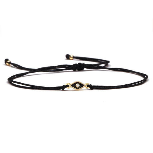 High Quality Black Cubic Zirconia Stones Blue Copper Evil Eye Protection Luck Bracelet Women Fashion Red String Jewelry