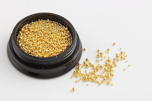 New Style Japanese Nail Polish Glue Big And Small Steel Ball Gold And Silver Mixed Nail Decoration