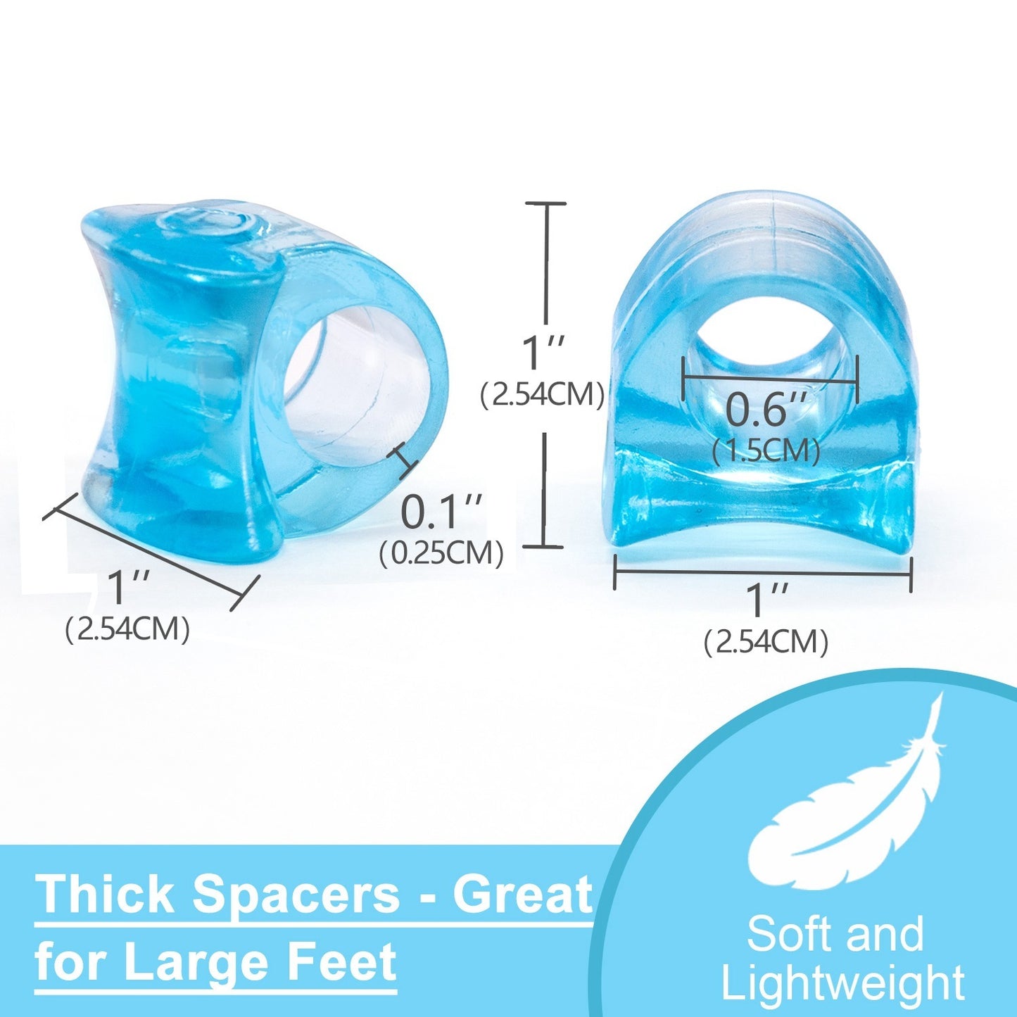 Transparent Blue Toe Separator Pad Hallux Correction Valgus Separator