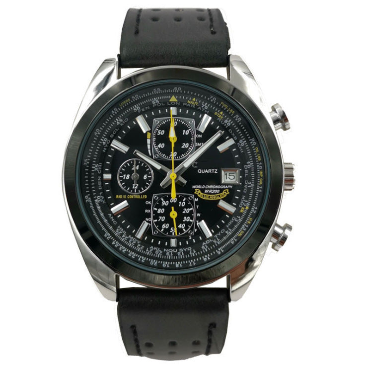 Iron Six-Hand City Steel Belt Quartz Watch