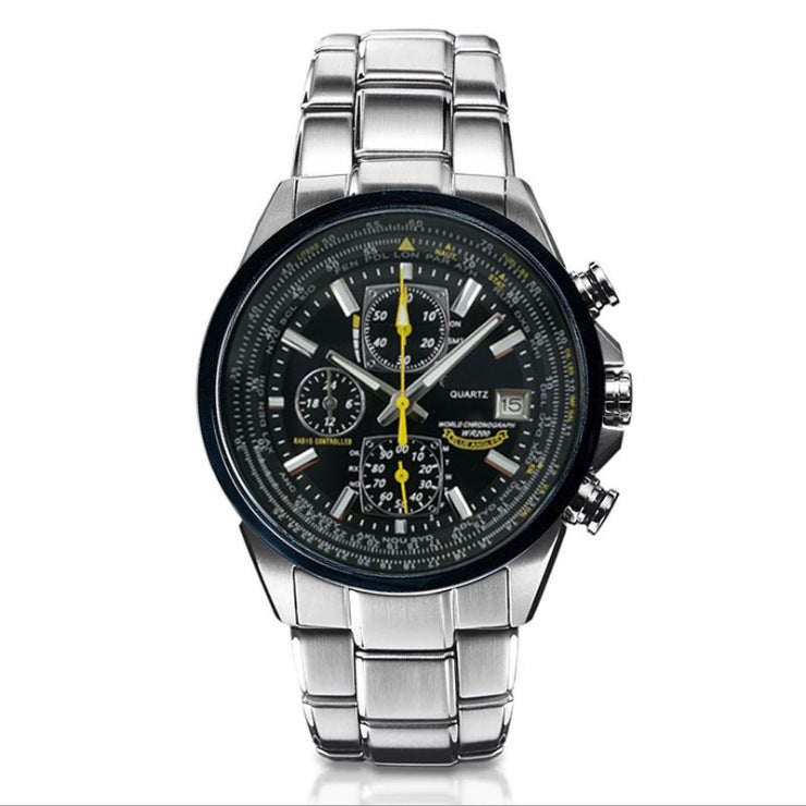 Iron Six-Hand City Steel Belt Quartz Watch