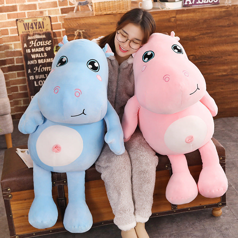 Hippo plush pillow
