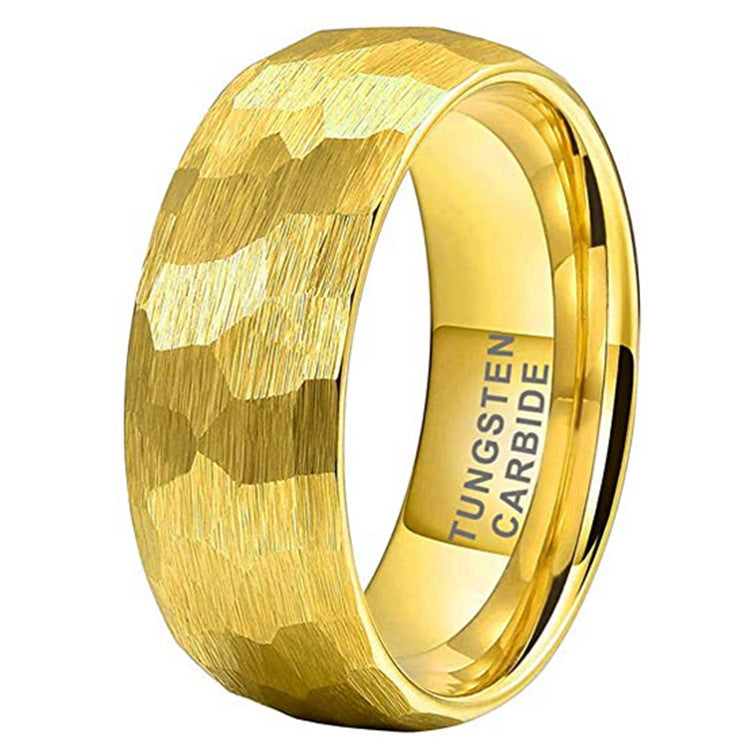 Tungsten Steel Ring Men's Jewelry Hammer Pattern