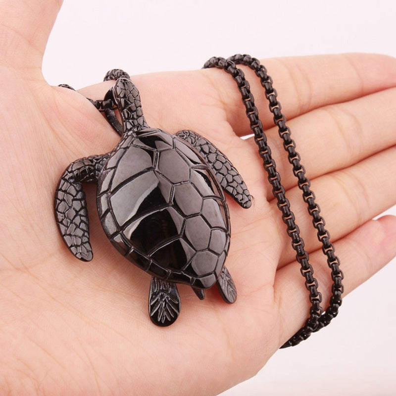 Fashionable alloy dazzle jewelry necklace tortoise pendant