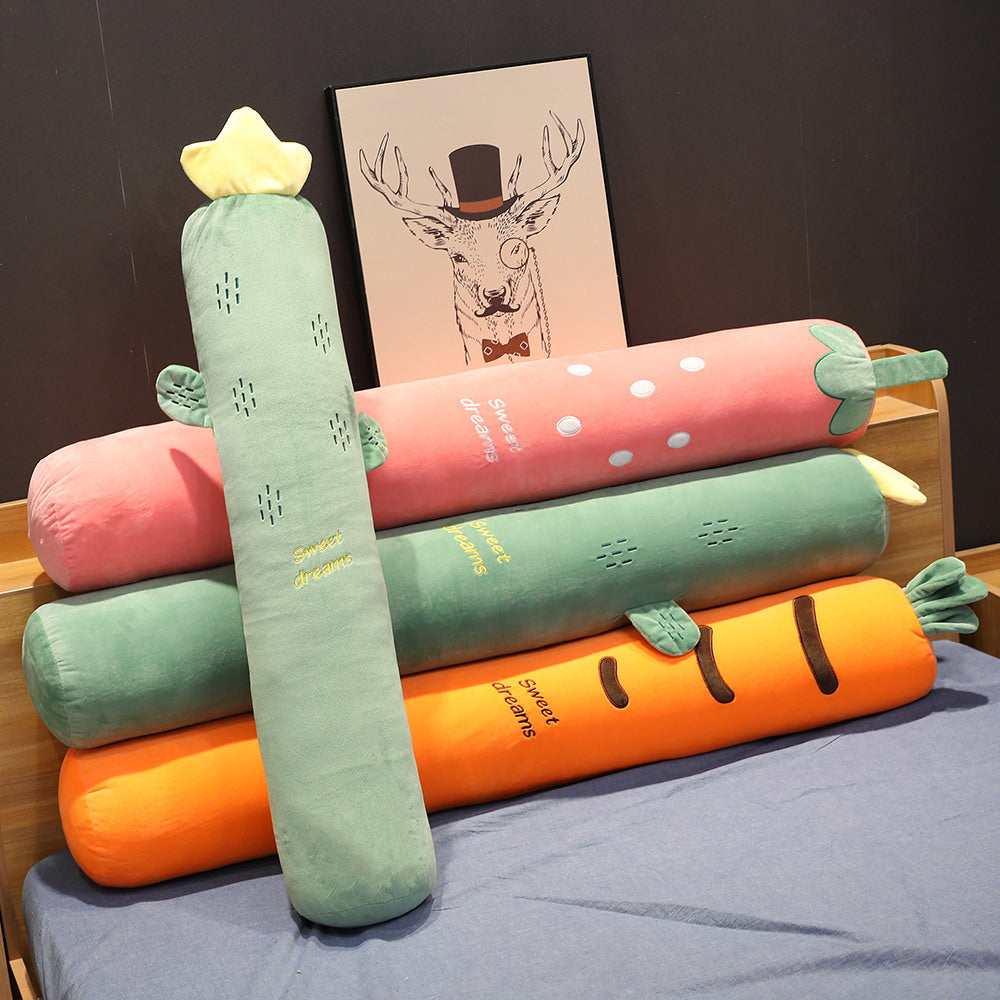 Cactus Strawberry Carrot Fruit Long Pillow
