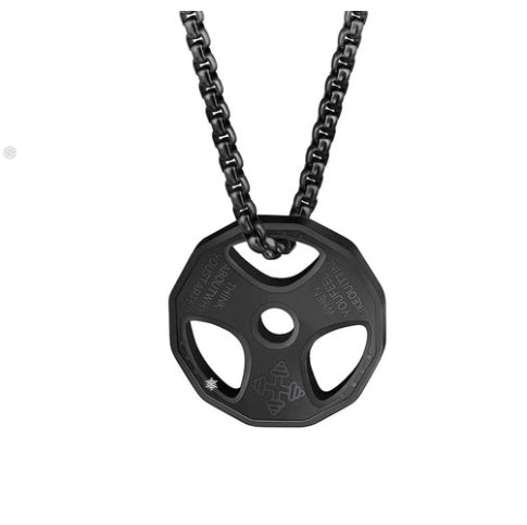 European and American fitness dumbbell exercise barbell necklace pendant jewelry wholesale tide brand men DZ114