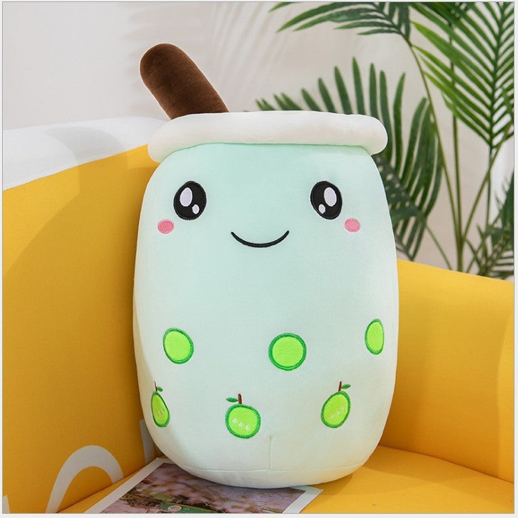 Fruit Milky Tea Cup Pillow Plush Toy Leather Phone Case