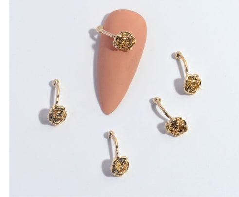 Nail Ornament Zircon Flower Tassel Chain