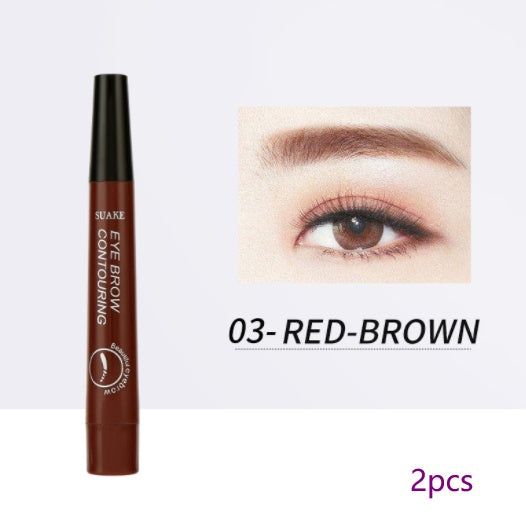 Four-Headed Bifurcated Eyebrow Pencil Lasts For A Long Time Without Smudging