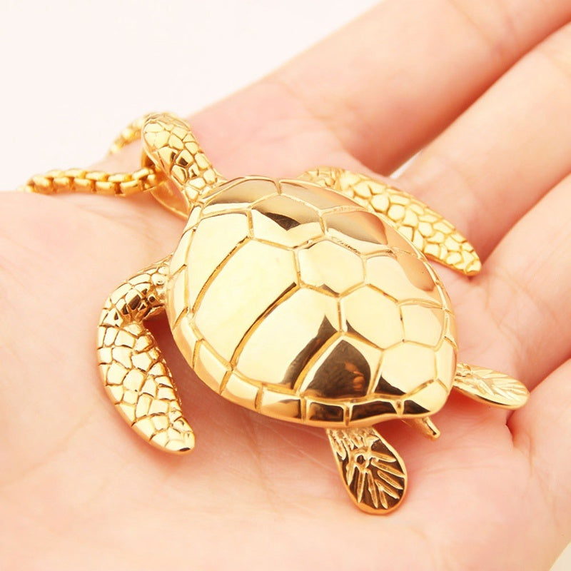 Fashionable alloy dazzle jewelry necklace tortoise pendant