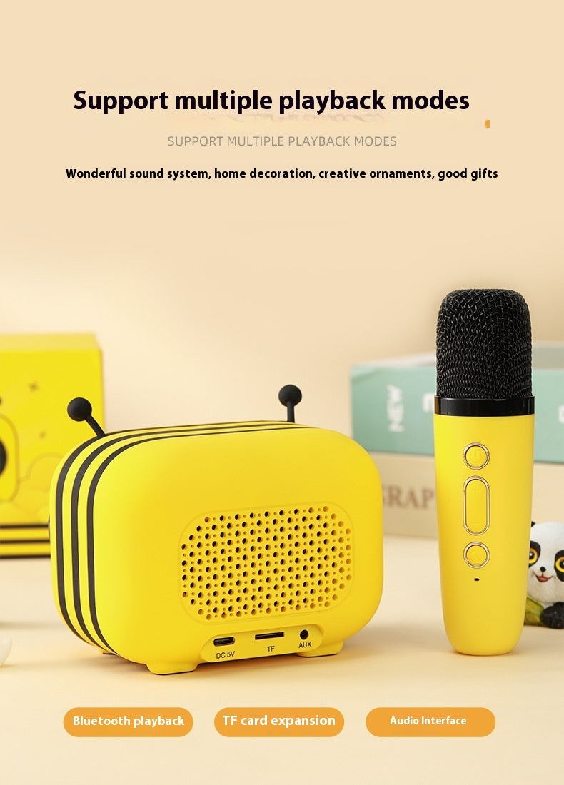 Karaoke Integrated Microphone Home Bee Wireless Bluetooth Speaker