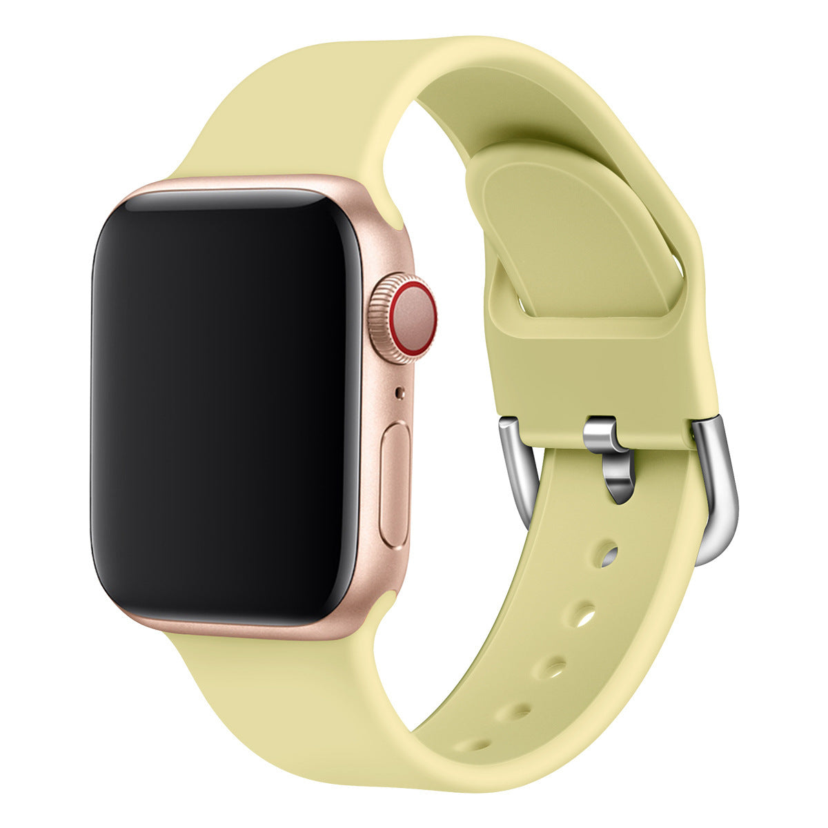 Watch strap solid color silicone watch buckle strap