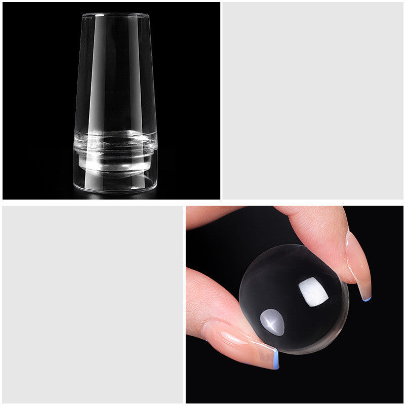 2.8cm Covered Nail Art Printing French Nail Seal Tool With Scraper