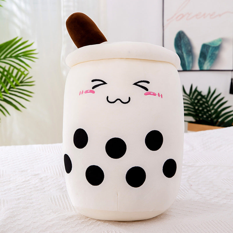 Fruit Milky Tea Cup Pillow Plush Toy Leather Phone Case