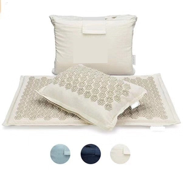 Organic Linen Lotus Needle Punched Cushion, Cushion Plus Pillow