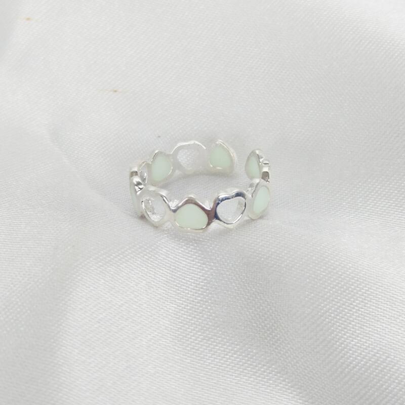 Peach Heart Luminous Love Personality Ring Jewelry