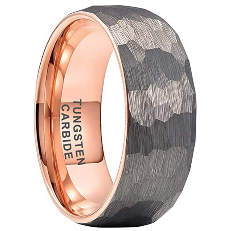 Tungsten Steel Ring Men's Jewelry Hammer Pattern