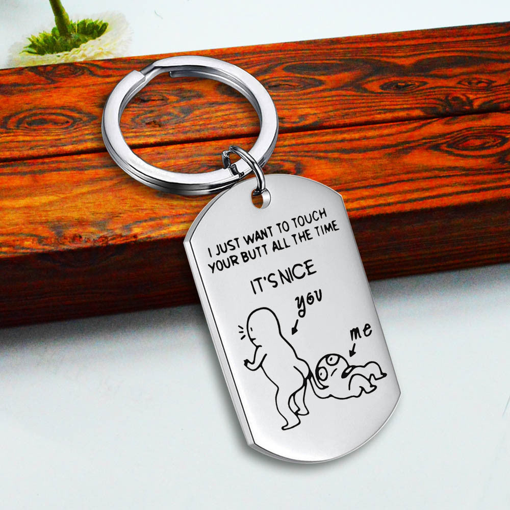 Stainless Steel Military Tag Keychain Jewelry Pendant