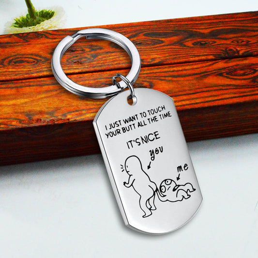 Stainless Steel Military Tag Keychain Jewelry Pendant
