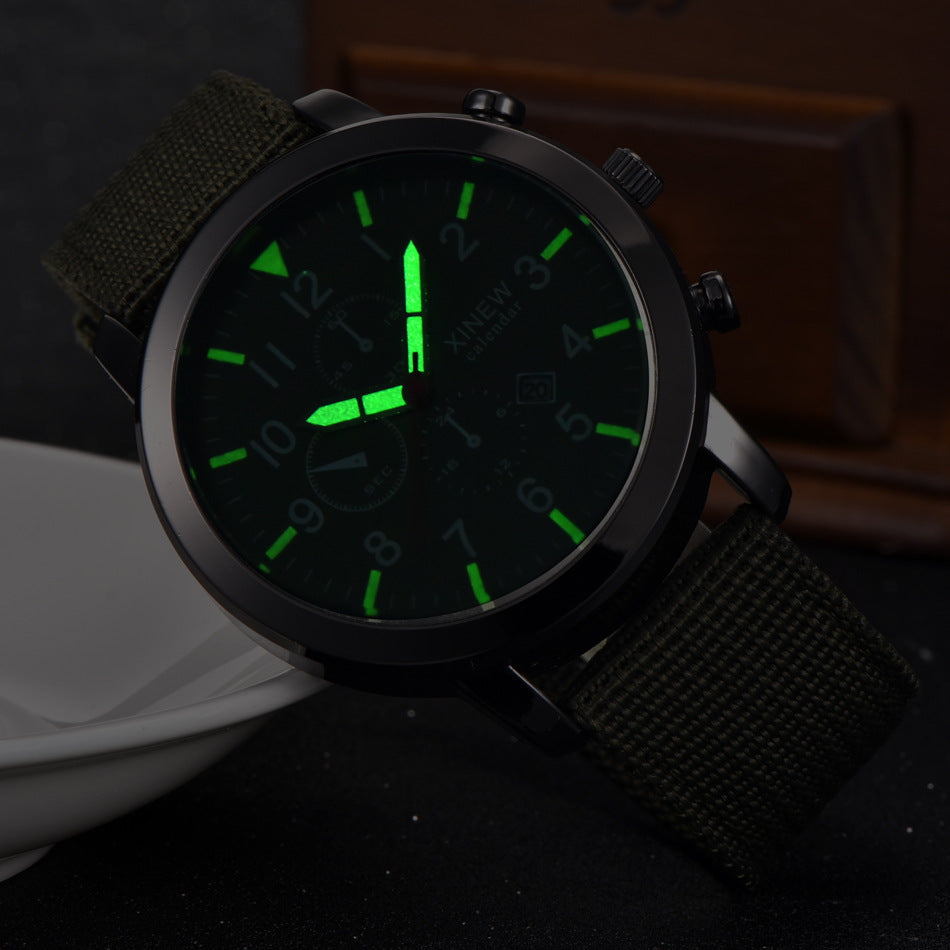 Men's Watch Nylon Band Calendar Quartz Watch