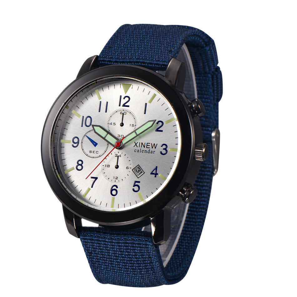 Men's Watch Nylon Band Calendar Quartz Watch