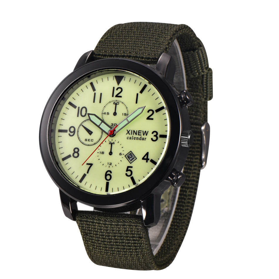 Men's Watch Nylon Band Calendar Quartz Watch