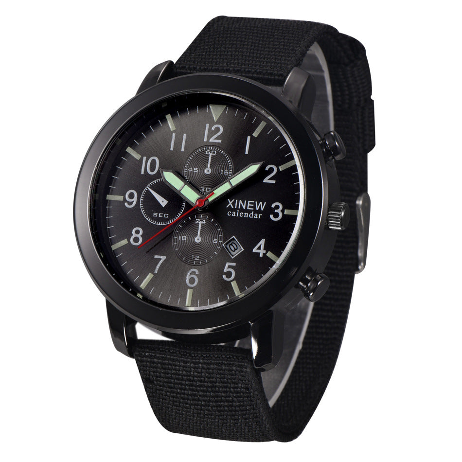 Men's Watch Nylon Band Calendar Quartz Watch
