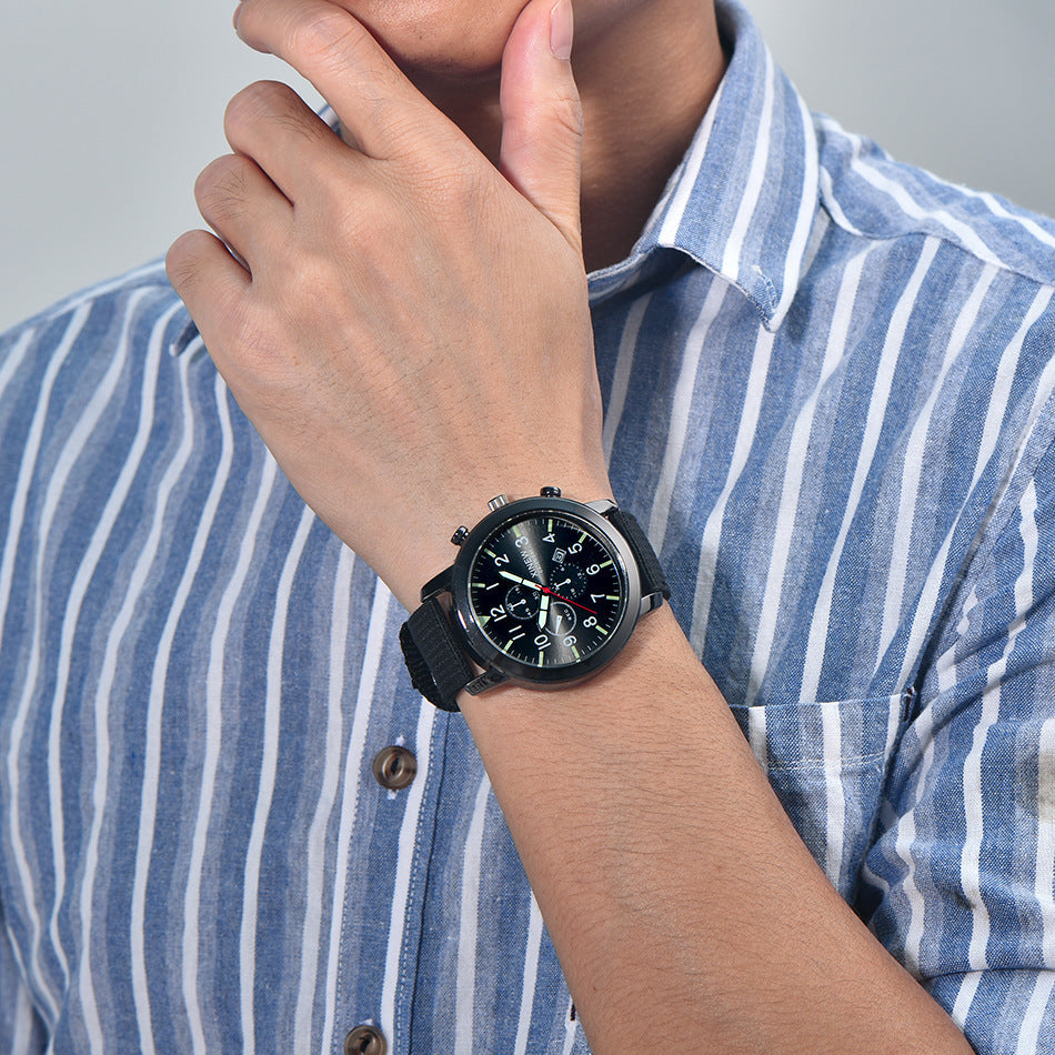 Men's Watch Nylon Band Calendar Quartz Watch