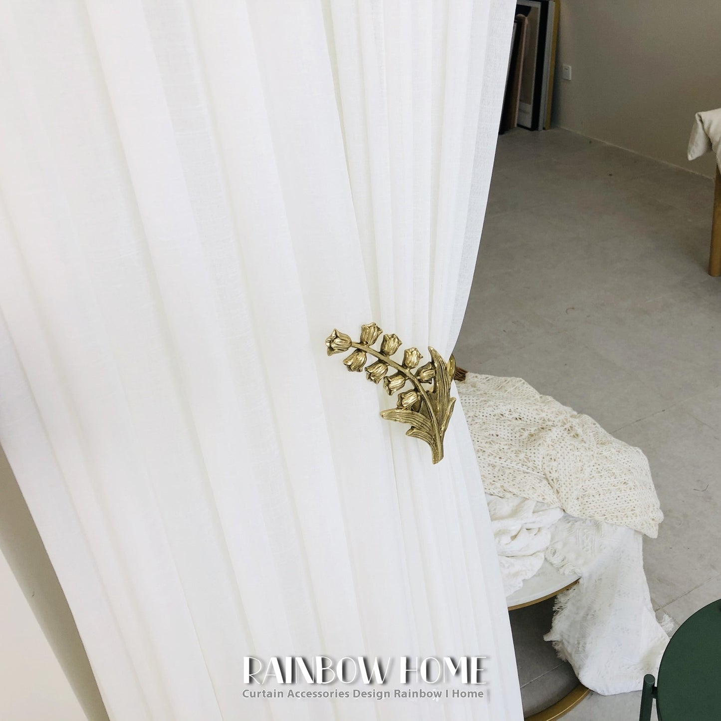 Lily Little Angel Wings Brass Curtain American Decoration Hook